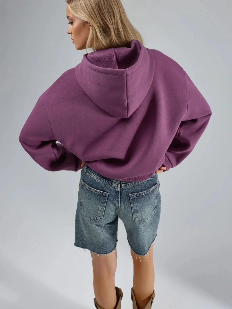 بوسيم BUSEM Oversized Printed Hooded Sweatshirt